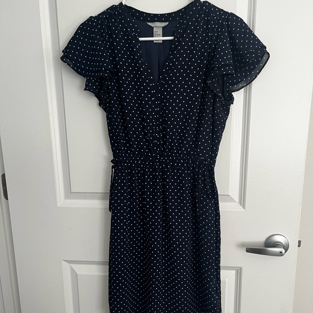 Navy Polka Dot Dress